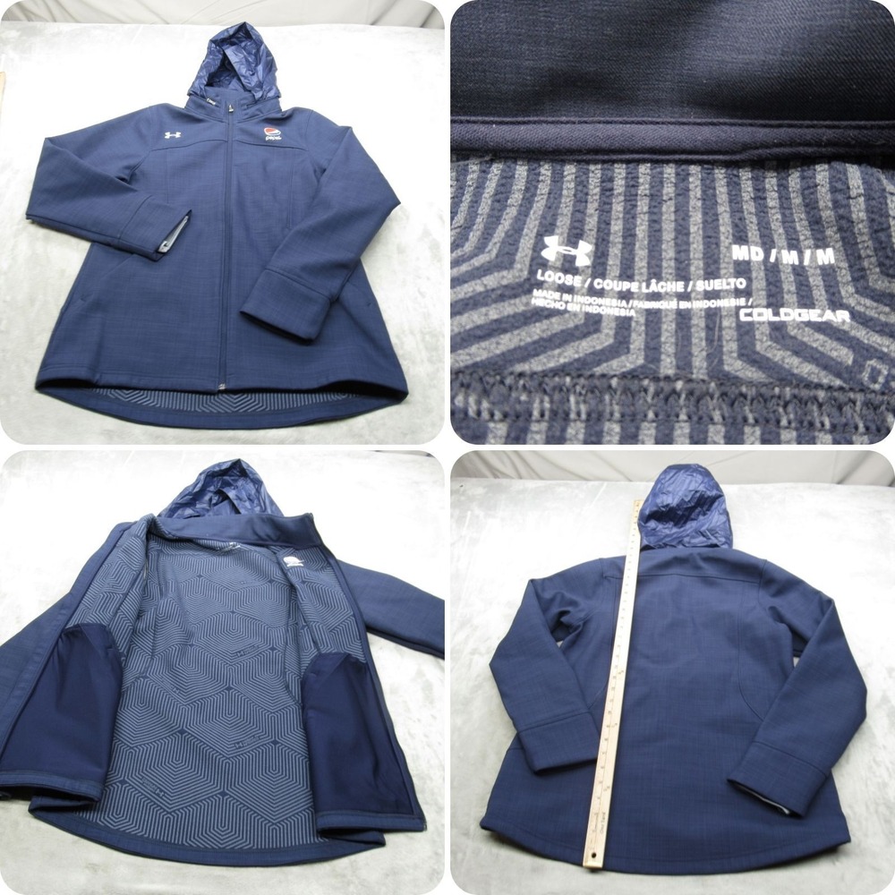 Under Armour Jacket Womens Medium‎ Navy Thermal Water Resistant Softshell Loose